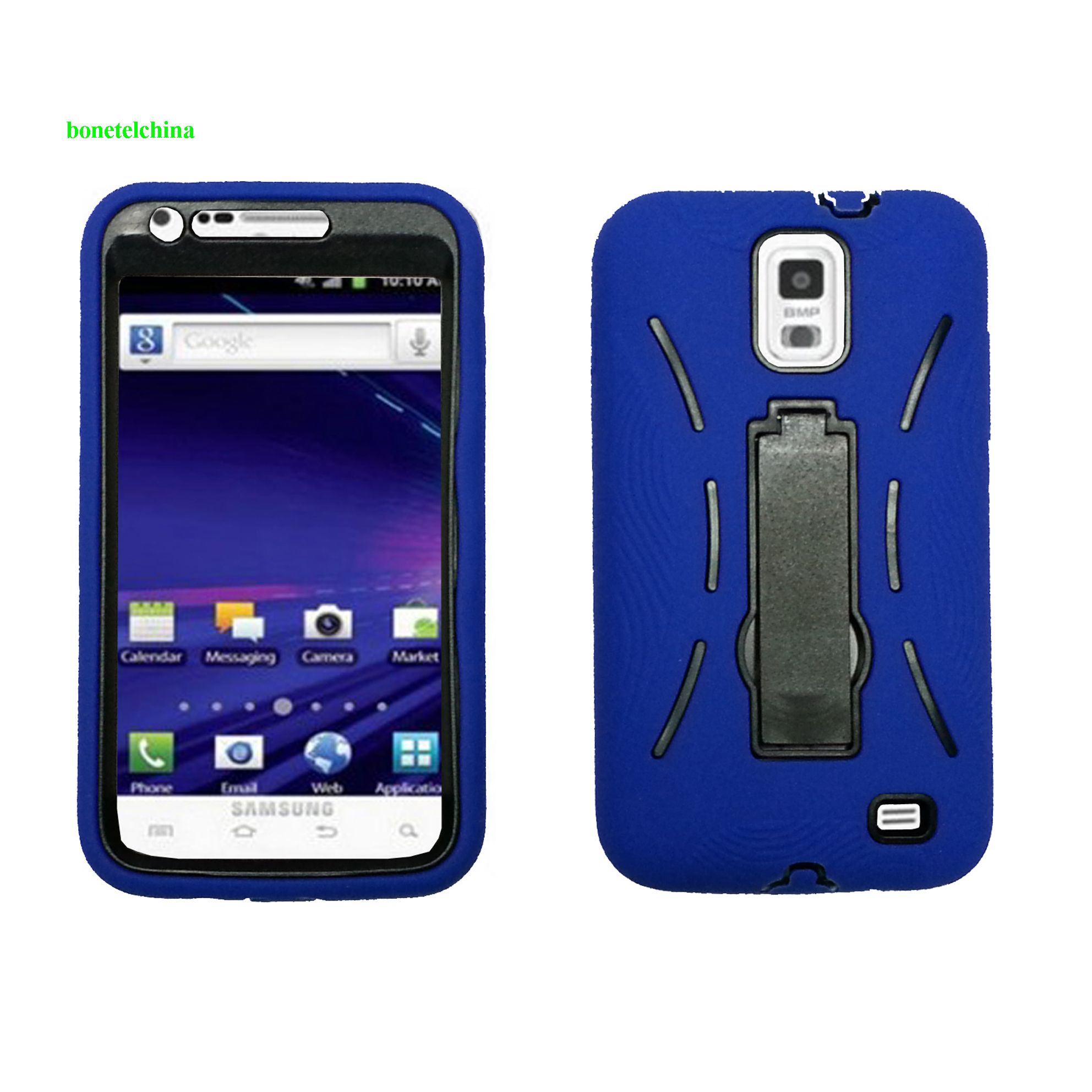 Robot defender case Silicone+PC Anti Impact Hybrid Case Kickstand shell For Samsung Galaxy SII Skyrocket I727 Blue black