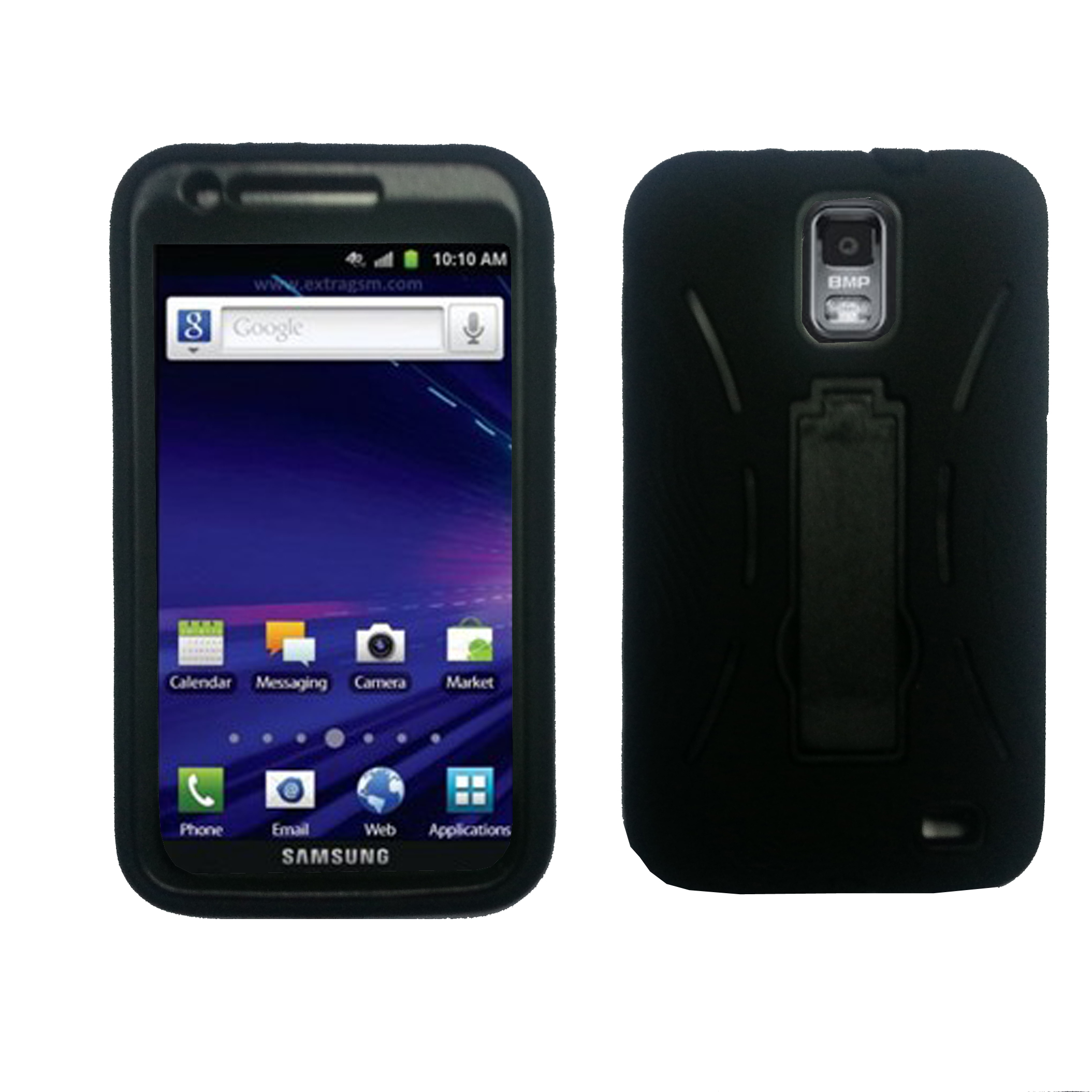 Robot defender case Silicone+PC Anti Impact Hybrid Case Kickstand shell For Samsung Galaxy SII Skyrocket I727 Black