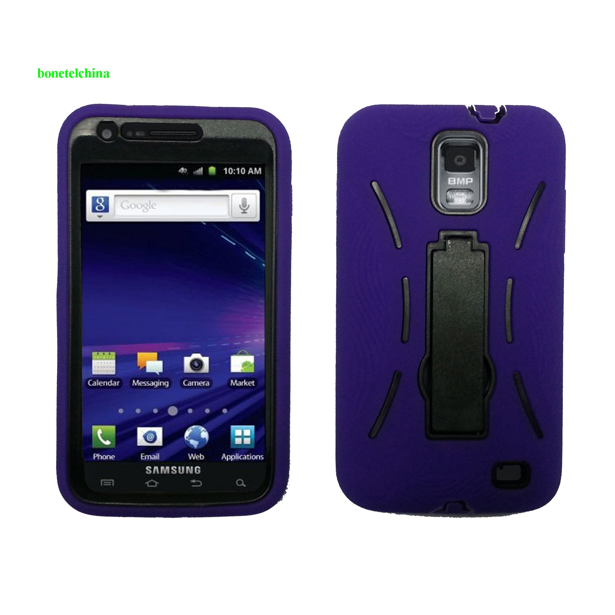 Robot defender case Silicone+PC Anti Impact Hybrid Case Kickstand shell For Samsung Galaxy SII Skyrocket I727 Purple Black