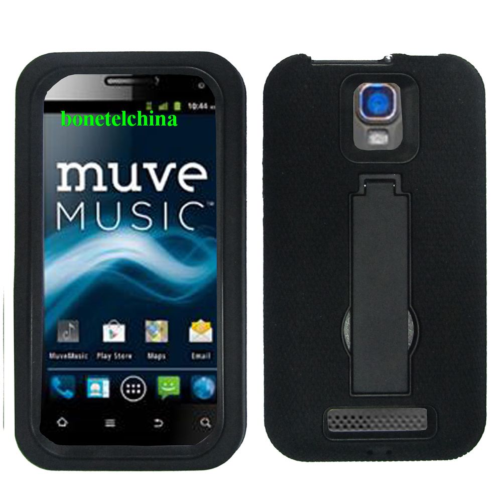 Robot Defender Case Silicone+PC Anti Impact Hybrid Case Kickstand Shell for ZTE Nova 4.0 V8000 Black