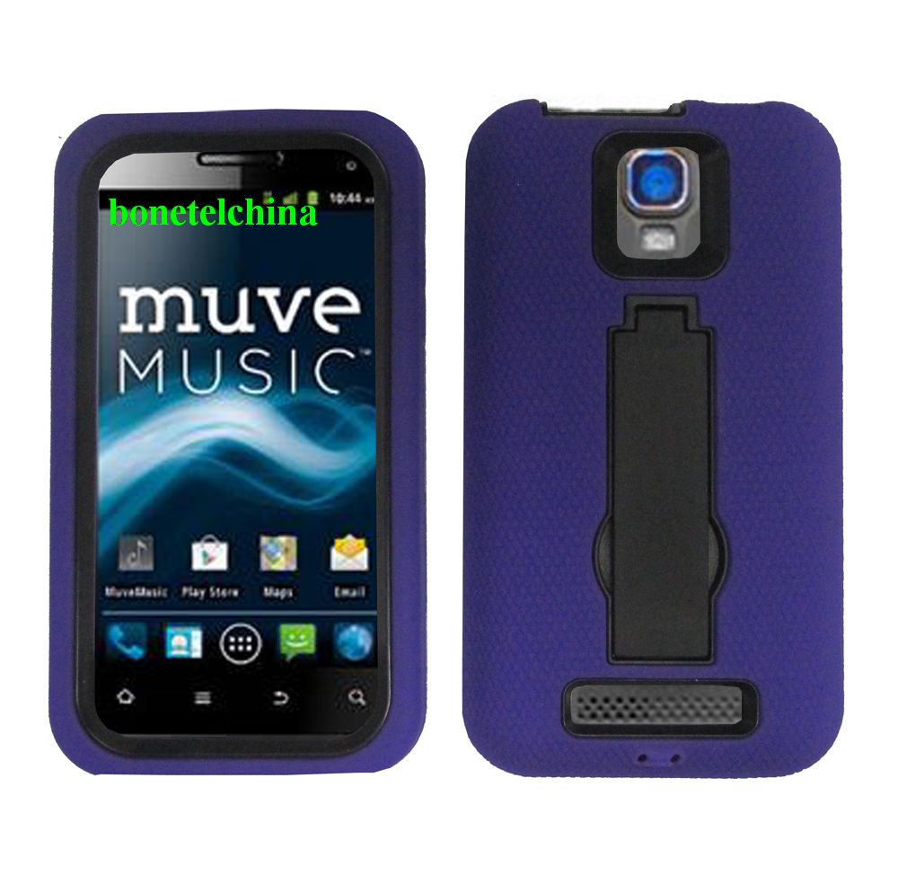 Robot Defender Case Silicone+PC Anti Impact Hybrid Case Kickstand Shell for ZTE Nova 4.0 V8000 Purple