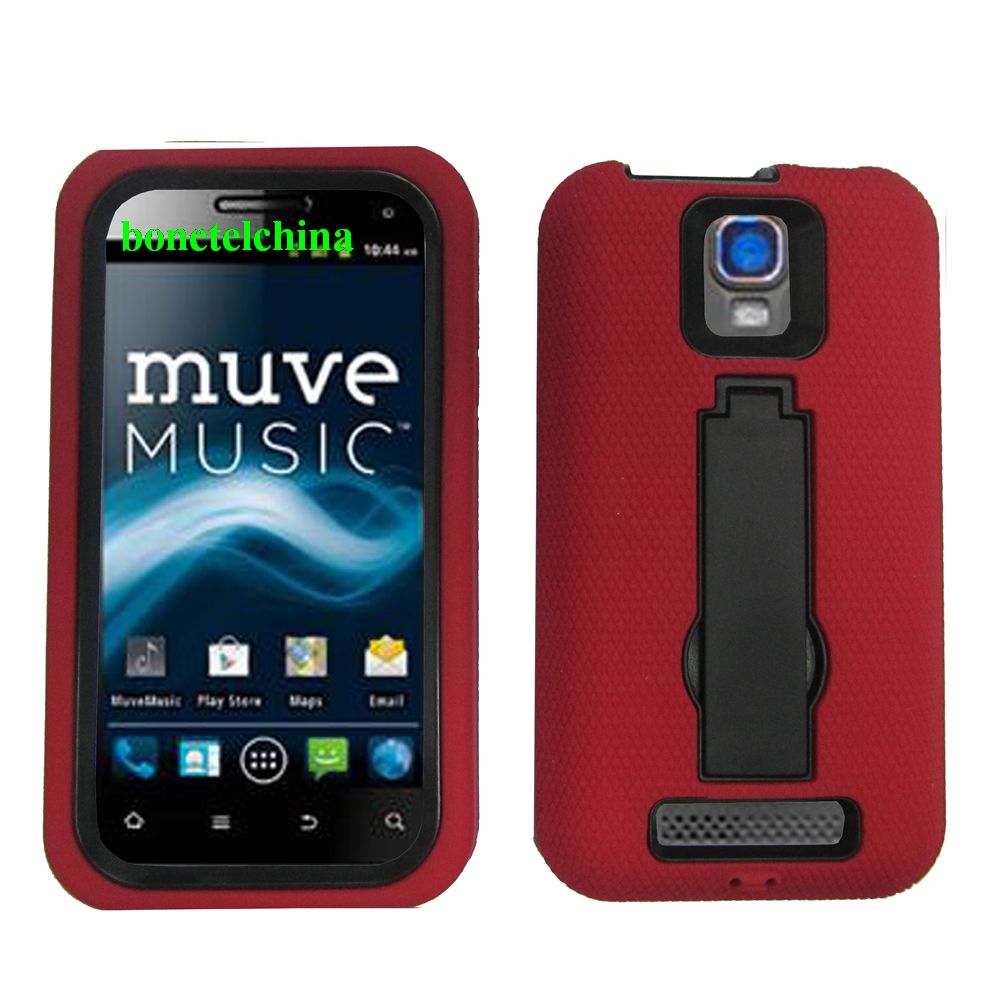 Robot Defender Case Silicone+PC Anti Impact Hybrid Case Kickstand Shell for ZTE Nova 4.0 V8000 RED