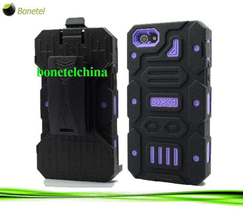 Black Ballistic Style iPhone 5 Holster Cover Case-Purple