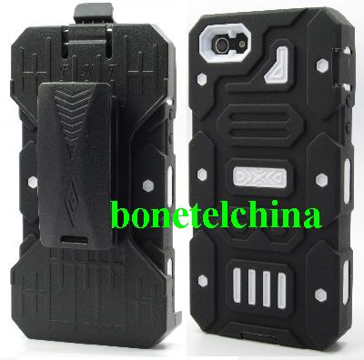 Black Ballistic Style iPhone 5 Holster Cover Case-white