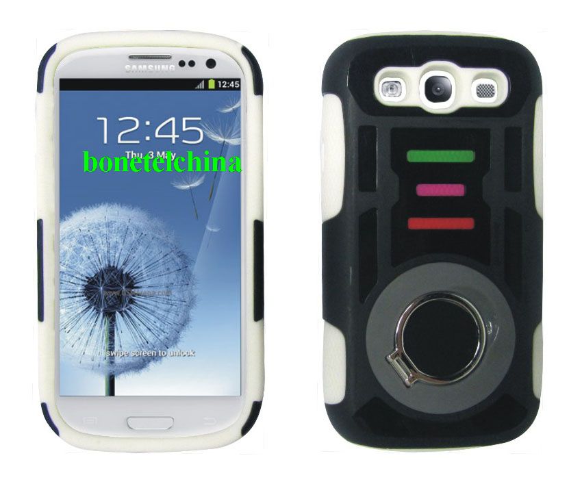 New Design Ring Kickstand Hybrid Combo Cases for Samsung Galaxy S3