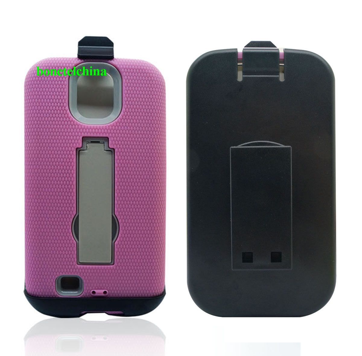 Hybrid Combo Defender Kickstand Cases For Samsung Galaxy S4  w/Clip