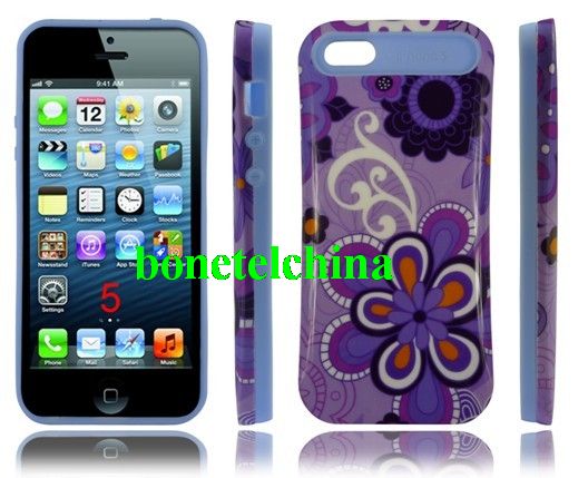 iGlow Noctilucent Luminous Cases for iPhone 5 with Flower image design