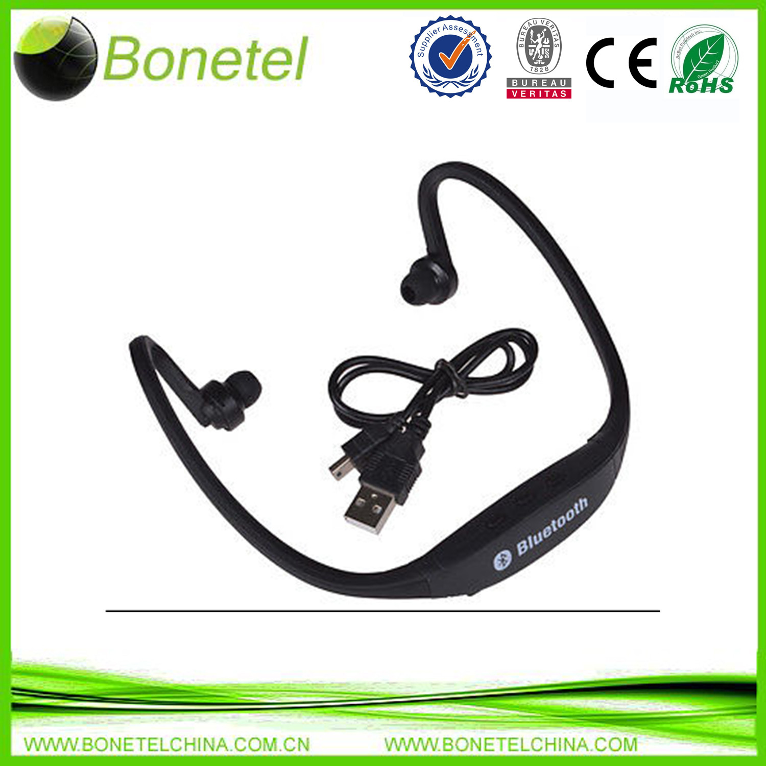 Sports Stereo Wireless Bluetooth Headset Handphone Earphone for Samsung iPhone