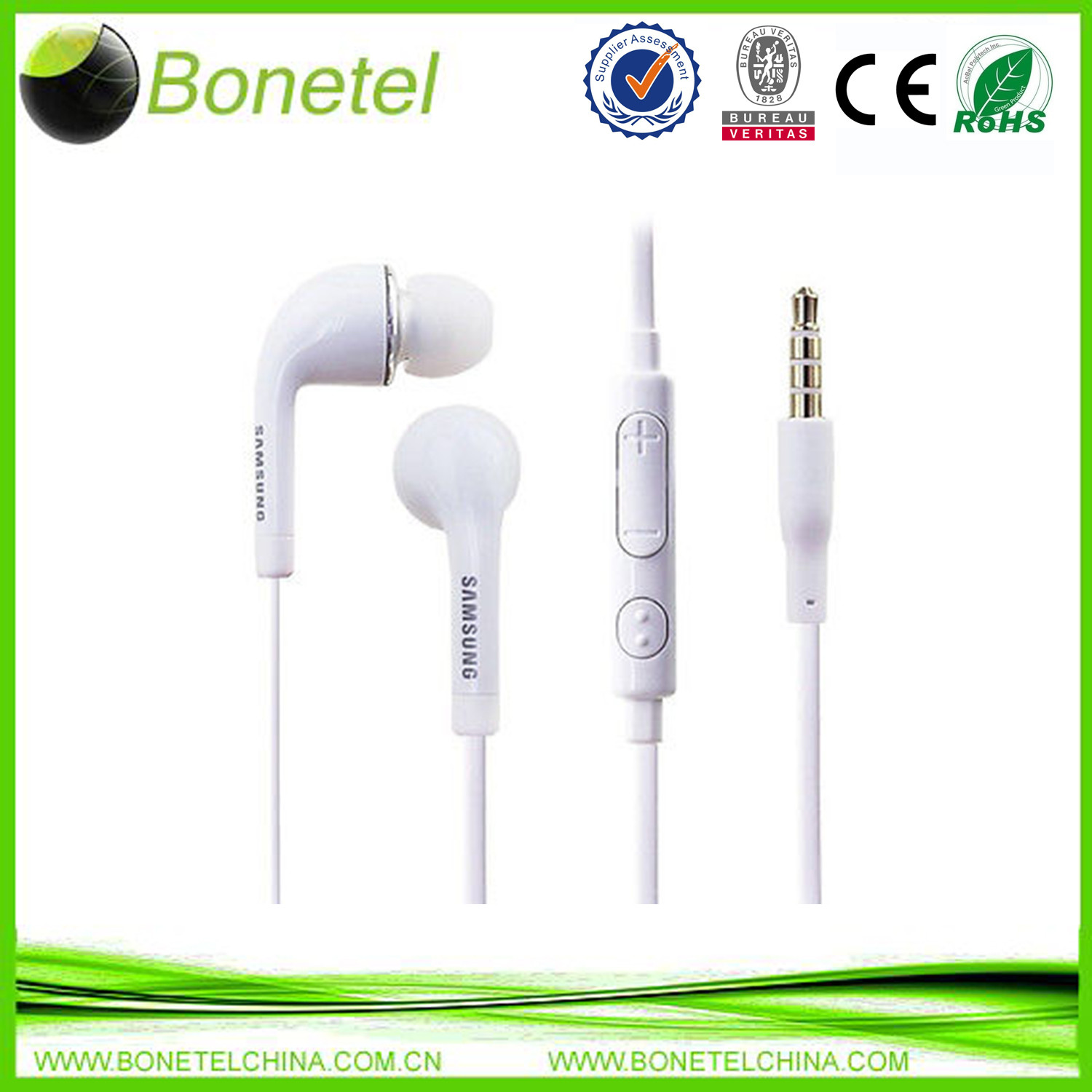 New Stereo Headset Headphones Earphones Mic for SAMSUNG Galaxy S3 S4 White Black