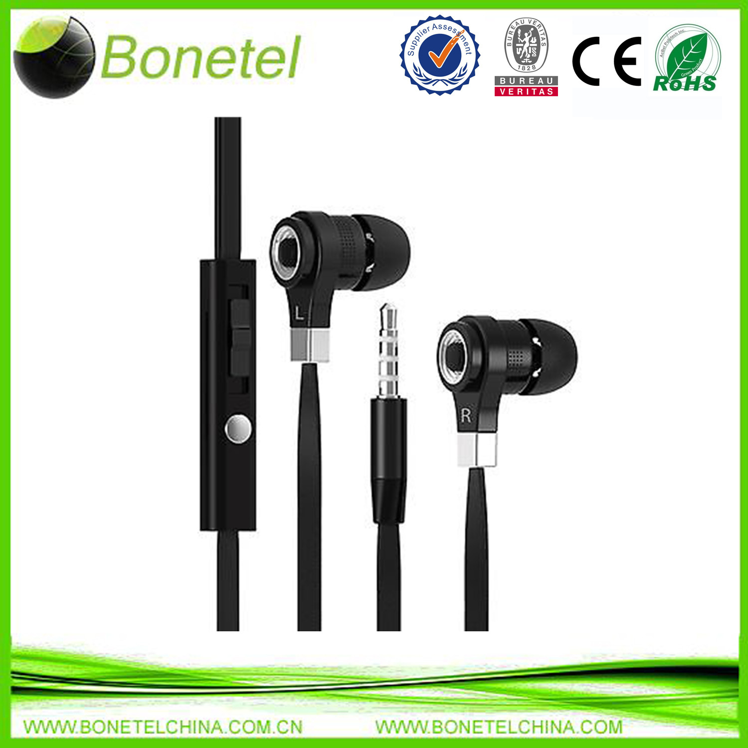 IN-EAR PREMIUM BLACK EARPHONE WITH MIC FOR LG G3 G2 MINI VOLT G FLEX NEXUS 5