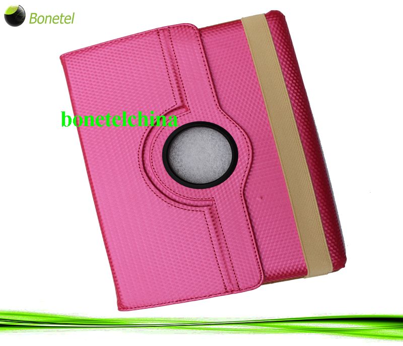 Diamond Pattern TPU roating floded cases cover for iPad 2 & New ipad