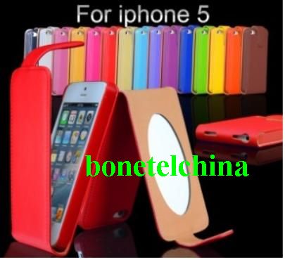Flip Wallet Credit Card Leather Case Cover for iPhone 5 (Red)