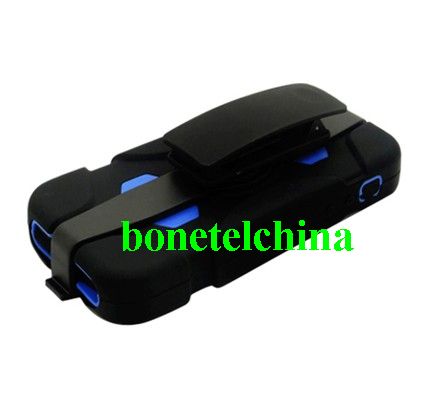 FOR IPHONE 5 HYBRID CASE BLUE BLACK SKIN WITH HOLSTER