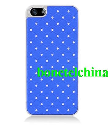 FOR IPHONE 5 CHROME Spot Diamond Case Blue