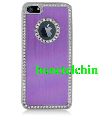 FOR IPHONE 5 LUXURY DIAMOND METAL CASE C1203 PURPLE