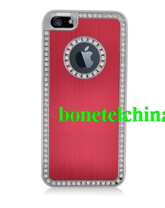 FOR IPHONE 5 LUXURY DIAMOND METAL CASE C1203 RED
