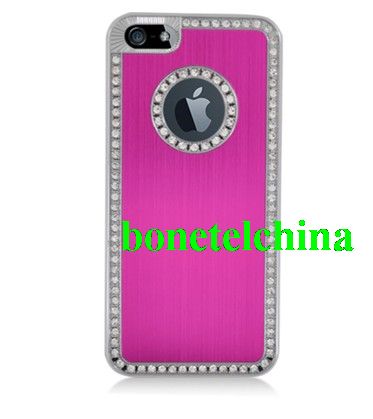 FOR IPHONE 5 LUXURY DIAMOND METAL CASE C1203 HOT PINK