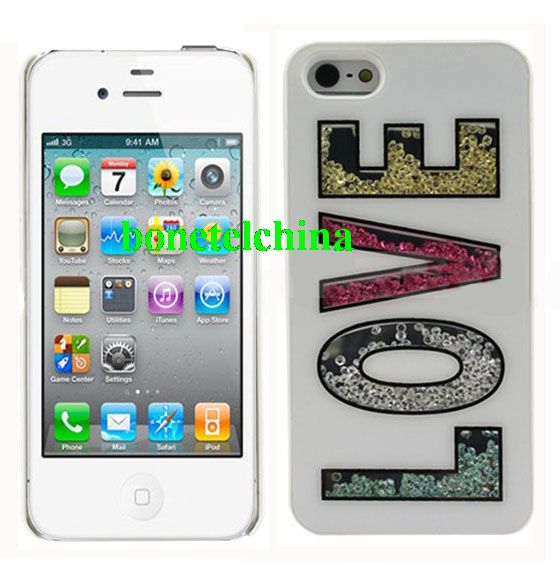 Stylish Diamond Cystal Hard back cover Case for Apple iPhone 5 Love