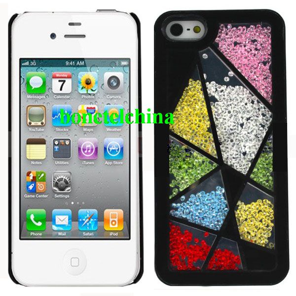 Stylish Diamond Cystal Hard back cover Case for Apple iPhone 5- Checker