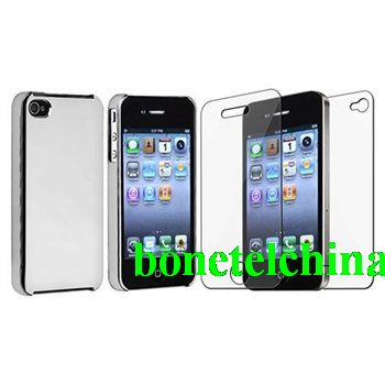 SILVER CHROME ULTRA THIN HARD CASE FOR APPLE iPHONE? 4 4S AT&T SPRINT VERIZON - 361396