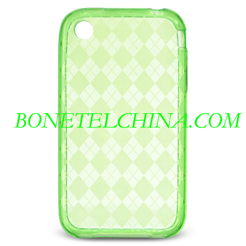 Apple iPhone 3G 3GS Crystal Skin - Green Checker Design