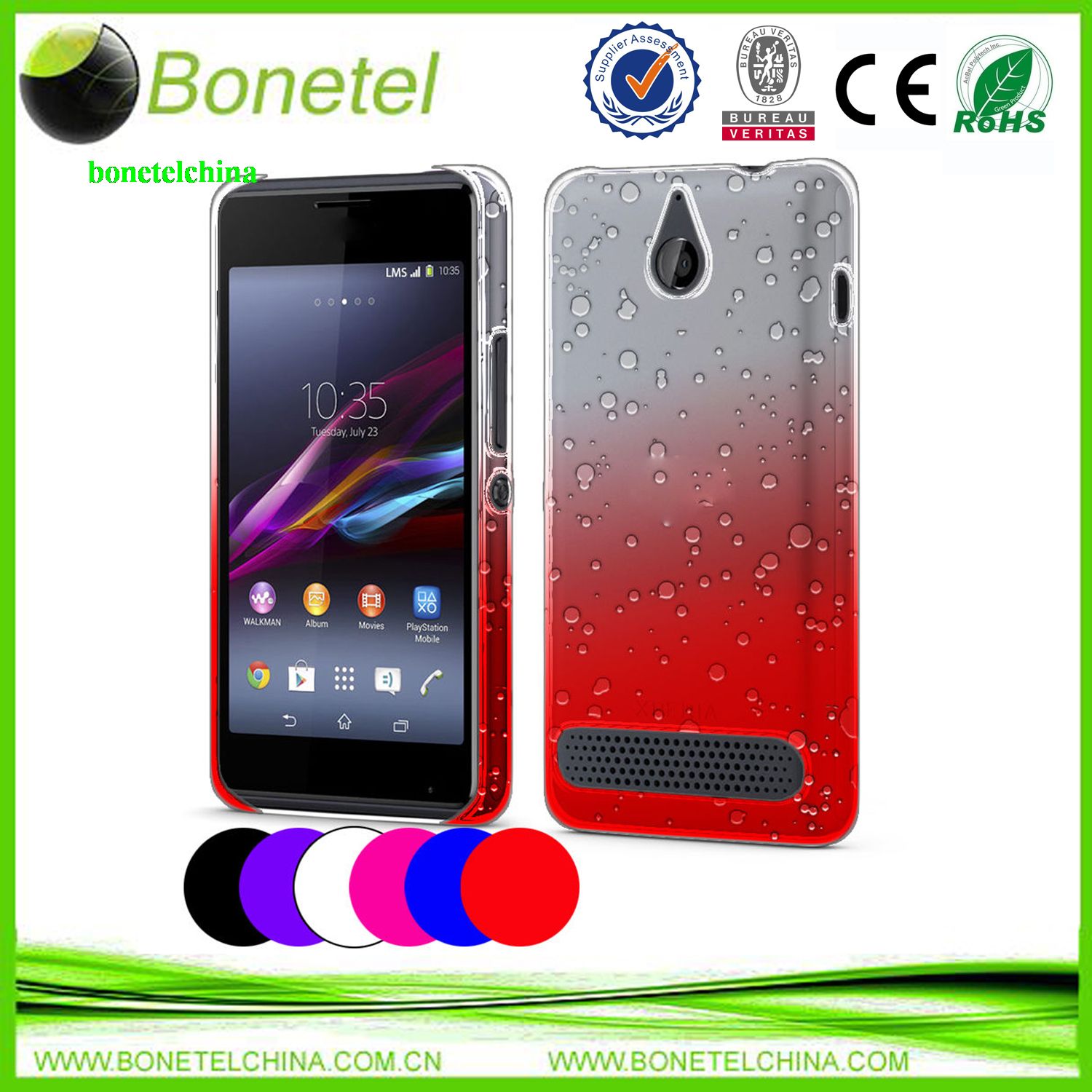 3D RAIN DROP DESIGN HARD CASE COVER For Sony Xperia E1