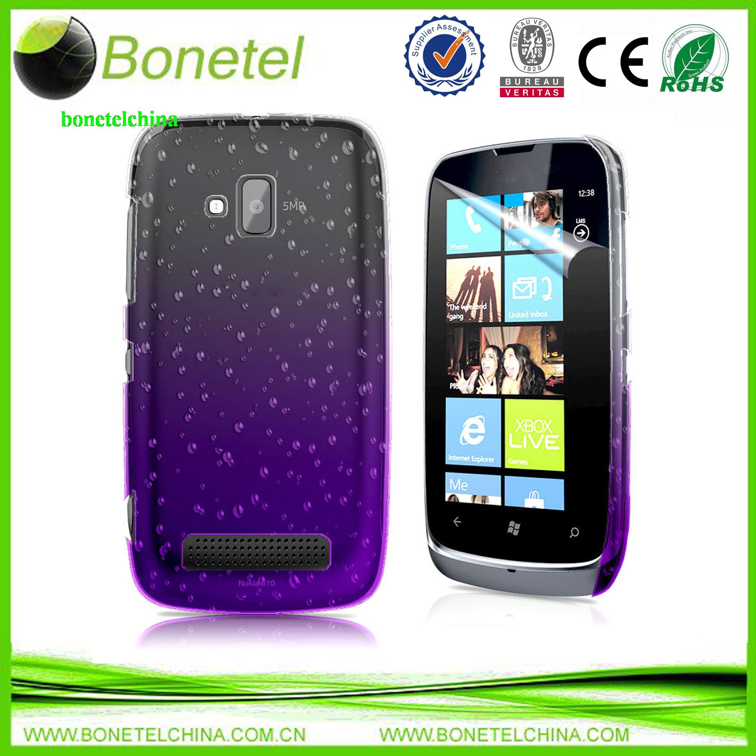 3D RAIN DROP DESIGN HARD CASE COVER For Nokia LUMIA 610