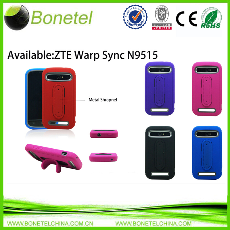 Stylish shrapnel protector case for ZTE N9519 with rugged stand