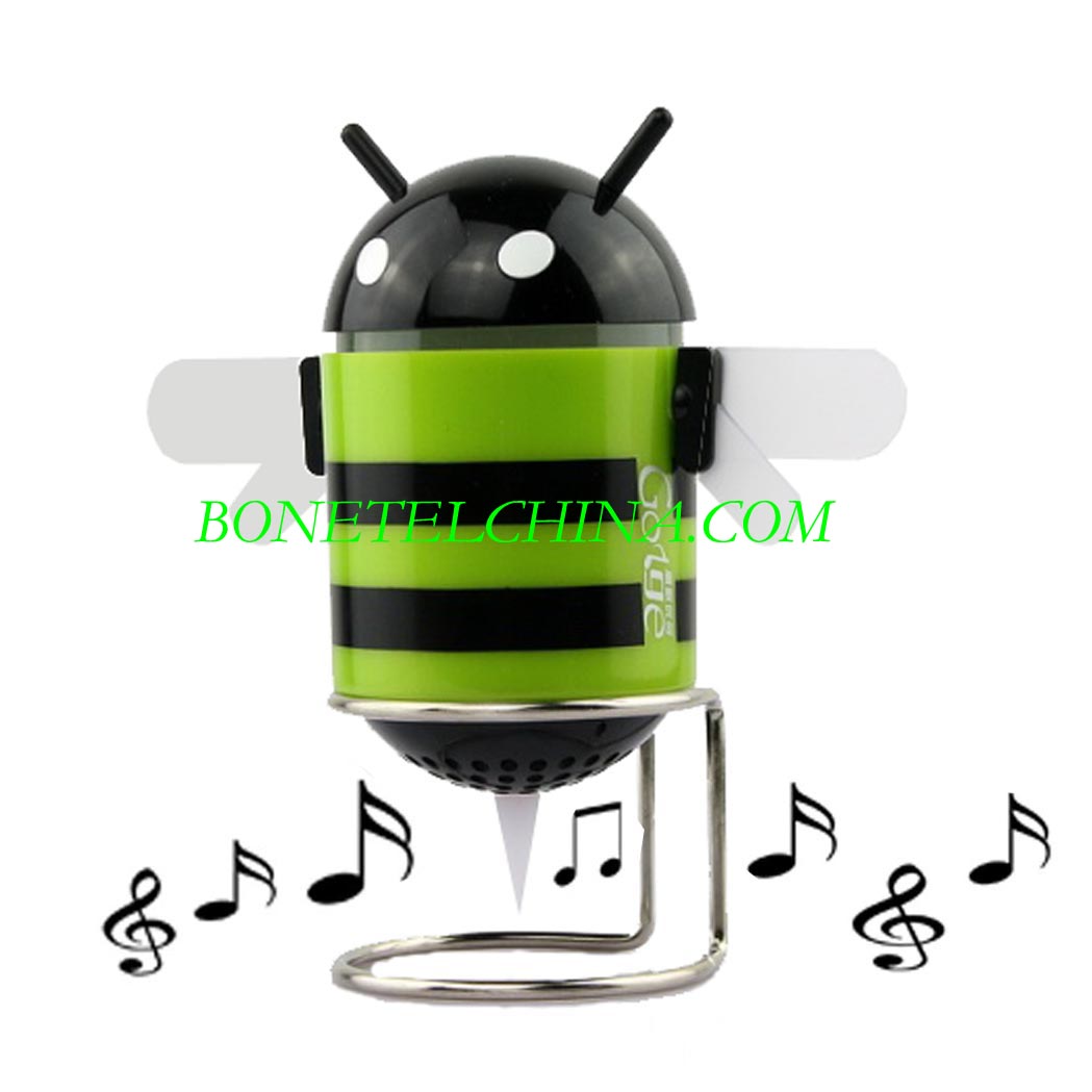 Android 3.0 Robot Bee  honeycomb Shaped USB Mini Speaker